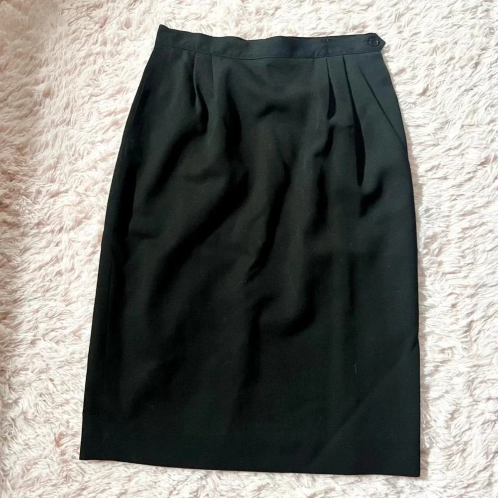 Austin‎ Reed Gothic Minimalist Old Money Quiet Luxury 100% Wool Pencil Skirt